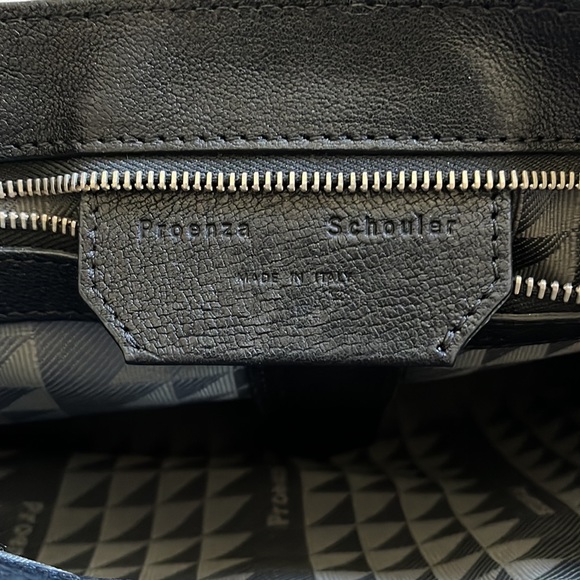 Proenza Schouler PS1 Medium Satchel Bag in Linen & Black Leather - Picture 10 of 12